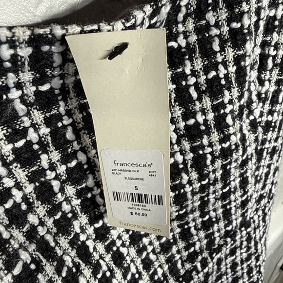 Miami Black & White Sheath Mini Dress WMN Small Y2K Preppy City Girl Tweed NWT - Picture 4 of 14